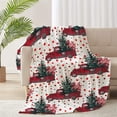 thumbnail image 1 of Christmas Holiday Red Truck with Tree Design Flannel Lightweight Blankets Quilt Plush Fleece Soft Bedding Throw Blanket for Couch and Bed 60"x50" for Teens, 1 of 1