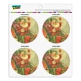 thumbnail image 1 of Christmas Holiday Retro Antique Santa Sleigh Refrigerator Fridge Locker Vinyl Circle Magnet Set, 1 of 4