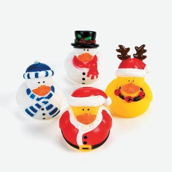 Fun Express - Holiday Rubber Duckies for Christmas - Toys - Character Toys - Rubber Duckies - Christmas - 12 Pieces
