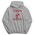 thumbnail image 1 of Christmas Holiday Santa Bling Sweater Print Graphic Sport Grey Men's Cotton Pullover Hoodie, 1 of 1