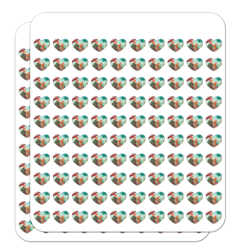 Christmas Holiday Santa Claus Beach Vacation Heart Shaped Planner ...