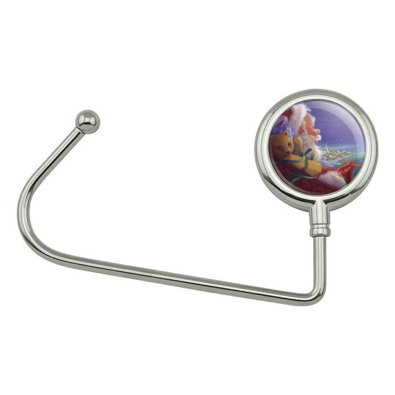 Christmas Holiday Santa Claus Night Sleigh Ride Purse Bag Hanger Holder Hook