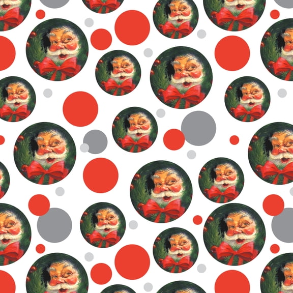 Christmas Holiday Santa Claus Wreath Premium Gift Wrap Wrapping Paper Roll