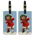 thumbnail image 1 of Christmas Holiday Santa Claus with Dog Cat Wreath Luggage ID Tags Suitcase Carry-On Cards - Set of 2, 1 of 4