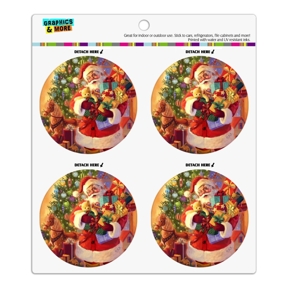 Christmas Holiday Santa Delivering Toys Refrigerator Fridge Locker ...