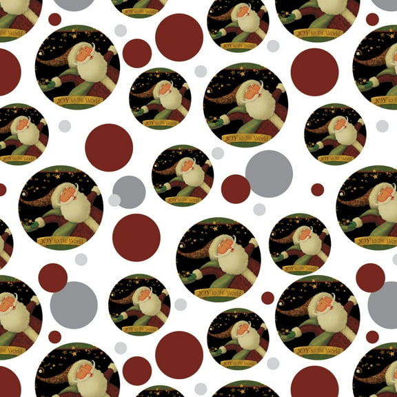 Christmas Holiday Santa Joy to the World Premium Gift Wrap Wrapping Paper Roll