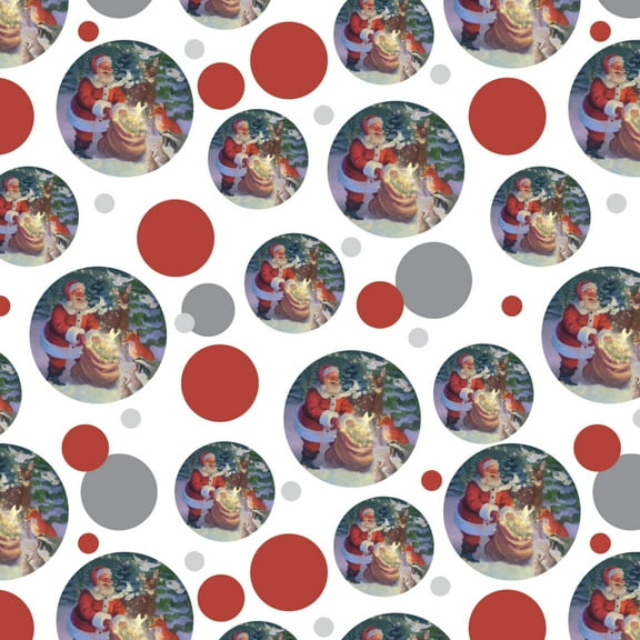 Christmas Holiday Santa Magic Peace Doves Premium Gift Wrap Wrapping Paper Roll