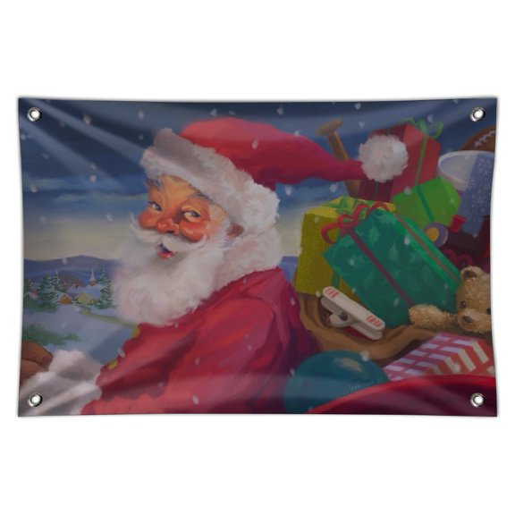 Christmas Holiday Santa Making His Rounds Home Business Office Sign