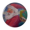 thumbnail image 1 of Christmas Holiday Santa Making His Rounds Pinback Button Pin, 1 of 5