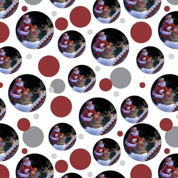 Christmas Holiday Santa Rooftop Magic Premium Gift Wrap Wrapping Paper Roll