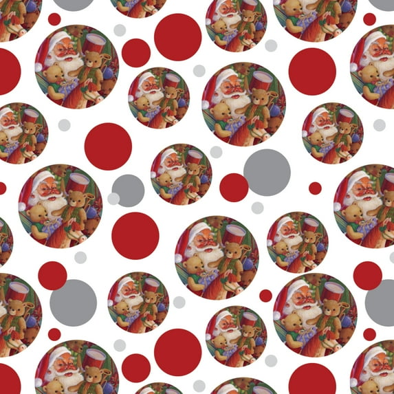 Christmas Holiday Santa Teddy Bears Toys Premium Gift Wrap Wrapping Paper Roll