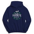 thumbnail image 1 of Christmas Holiday Santas Favorite Elf Graphic Navy Men's Cotton Pullover Hoodie, 1 of 1