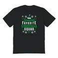 thumbnail image 1 of Christmas Holiday Santas Favorite Squad Graphic Black Men's Cotton T-Shirt, 1 of 1