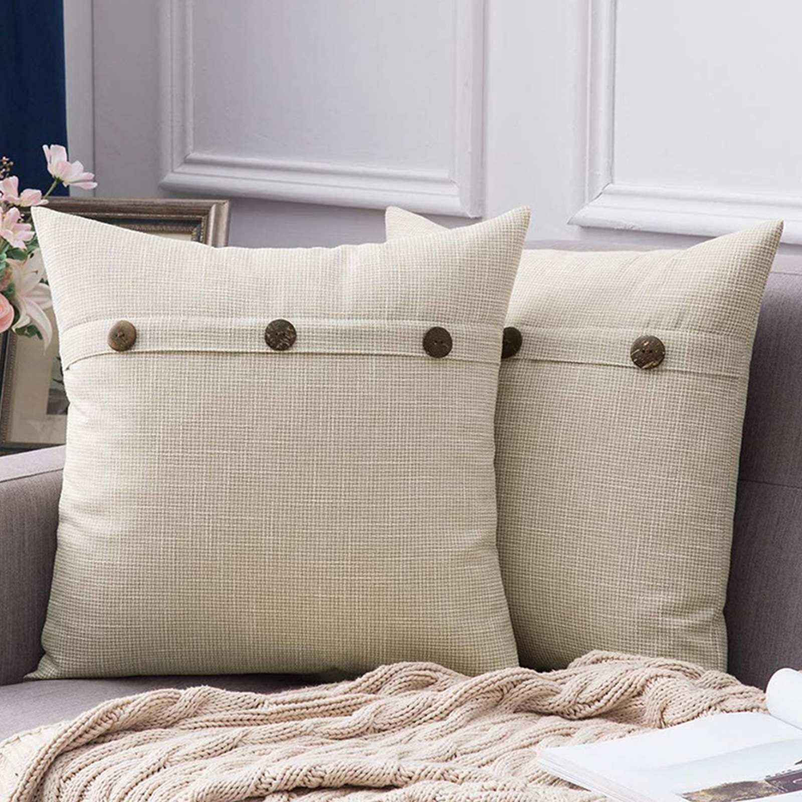 Christmas Holiday Savings 2023! QTOCIO Pillows And Cases, Cream White