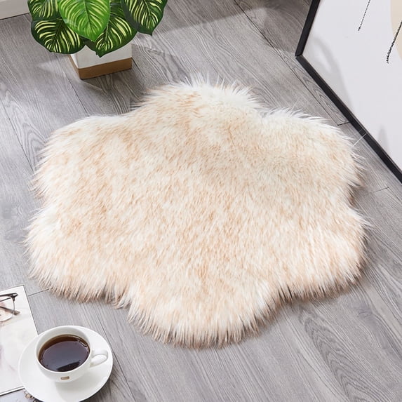 Rvasteizo Area Rug, Wool Imitation Sheepskin Rugs Faux Non Slip Bedroom Carpet Mats
