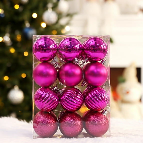 Christmas Holiday Savings 2024! QTOCIO Christmas Decorations, 1 Box Of 24pcs Christmas Ball Set Christmas Tree Window Display Shopping Mall Decoration Pendant 4cm