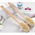 thumbnail image 1 of Rvasteizo Bathroom Accessories, Shower Brush Boar Bristles Exfoliating Body Massager with Long Wooden Handle, 1 of 5