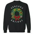 thumbnail image 1 of Christmas Holiday Seasons Eating Graphic Black Men's Cotton Pullover Sweatshirt, 1 of 1