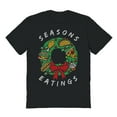 thumbnail image 1 of Christmas Holiday Seasons Eating Graphic Black Men's Cotton T-Shirt, 1 of 1