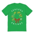 thumbnail image 1 of Christmas Holiday Seasons Eating Graphic Irish Green Men's Cotton T-Shirt, 1 of 1