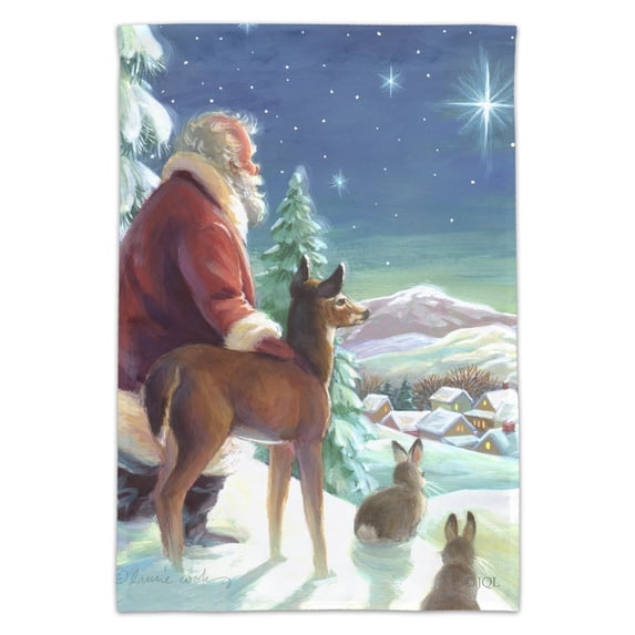 Christmas Holiday Silent Night Santa Claus Garden Yard Flag