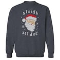 thumbnail image 1 of Christmas Holiday Sleigh All Day Graphic Dark Heather Men's Cotton Pullover Sweatshirt, 1 of 1