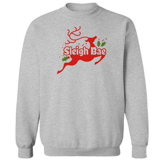 Christmas Holiday Sleigh Bae Graphic Sport Grey Men's Cotton Pullover Sweatshirt