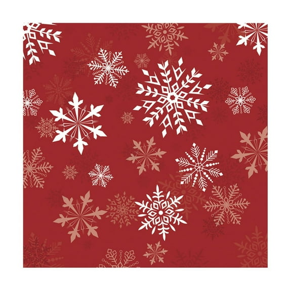 Christmas Holiday Snowflake Tableware Set, Disposable Red White Snowflake -Themed Disposable Plates, Napkins, Forks, Spoons, Knives for Christmas, Winter Party Supplies, Holiday Gatherings