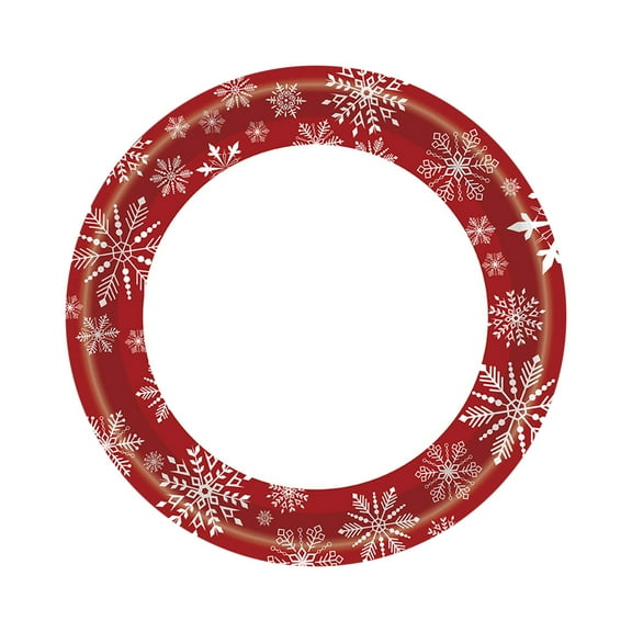 Christmas Holiday Snowflake Tableware Set, Disposable Red White Snowflake -Themed Disposable Plates, Napkins, Forks, Spoons, Knives for Christmas, Winter Party Supplies, Holiday Gatherings