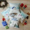thumbnail image 1 of Christmas Snowman Penguin and polar bear Printed Decorative Throw Pillow Covers, Blue and White, 18" x 18", Set of 4, 1 of 3