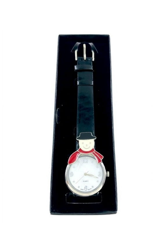 Christmas Holiday Snowman Watch Mother of Pearl Face with Quartz Movement