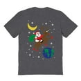 thumbnail image 1 of Christmas Holiday Space Santa Graphic Dark Heather Men's Cotton T-Shirt, 1 of 1