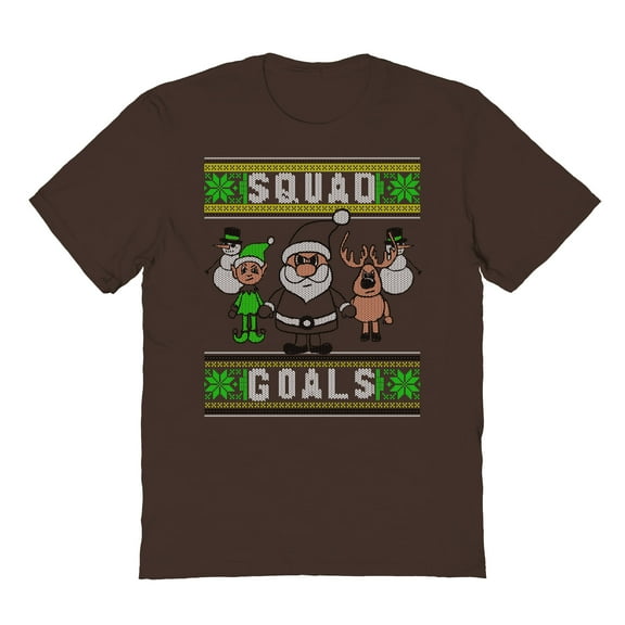 Christmas Holiday Squad Goals Xmas Graphic Dark Chocolate Men's Cotton T-Shirt