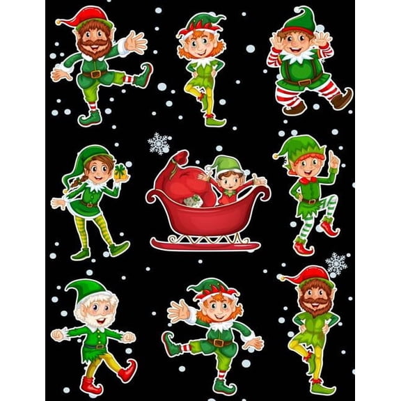 More Kool Kidz Christmas Holiday Sticker Album Dancing Elves: 100 Plus Pages For PERMANENT Sticker Collection, Activity Book For Boys a, Book 34, (Paperback)