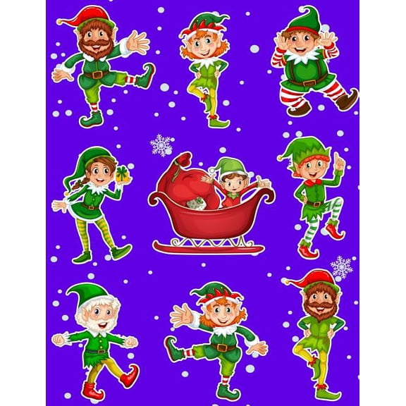 More Kool Kidz Christmas Holiday Sticker Album Dancing Elves: 100 Plus Pages For PERMANENT Sticker Collection, Activity Book For Boys a, Book 36, (Paperback)