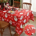 thumbnail image 1 of Christmas Holiday Tablecloth for Rectangle Tables, Winter Spill-Proof Washable Polyester Santa Claus Wrinkle Free Printed Oblong Table Cover,Red Table Cloth for Home, Dinner, Party, 1 of 6
