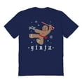 thumbnail image 1 of Christmas Holiday Takes Ginja Bread Graphic Navy Men's Cotton T-Shirt, 1 of 1