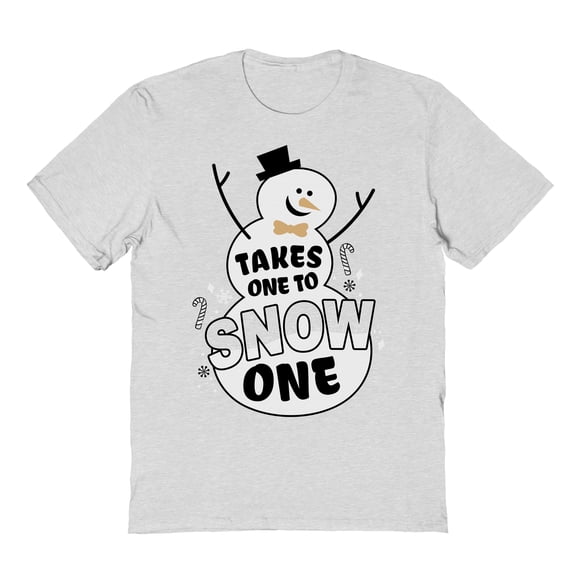 Christmas Holiday Takes One To Snow One Graphic Ash Grey Men's Cotton T-Shirt
