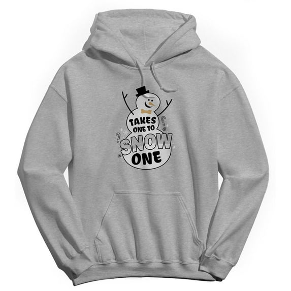 Christmas Holiday Takes One To Snow One Graphic Sport Grey Men's Cotton Pullover Hoodie