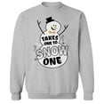 thumbnail image 1 of Christmas Holiday Takes One To Snow One Graphic Sport Grey Men's Cotton Pullover Sweatshirt, 1 of 1