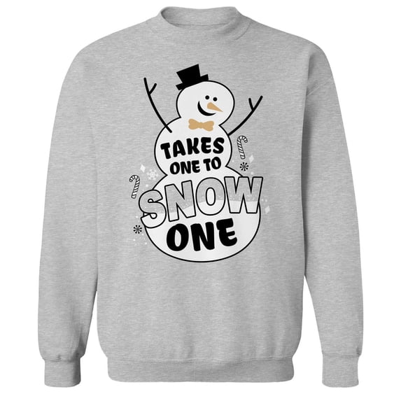 Christmas Holiday Takes One To Snow One Graphic Sport Grey Men's Cotton Pullover Sweatshirt