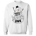 thumbnail image 1 of Christmas Holiday Takes One To Snow One Graphic White Men's Cotton Pullover Sweatshirt, 1 of 1