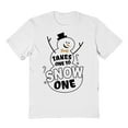 thumbnail image 1 of Christmas Holiday Takes One To Snow One Graphic White Men's Cotton T-Shirt, 1 of 1