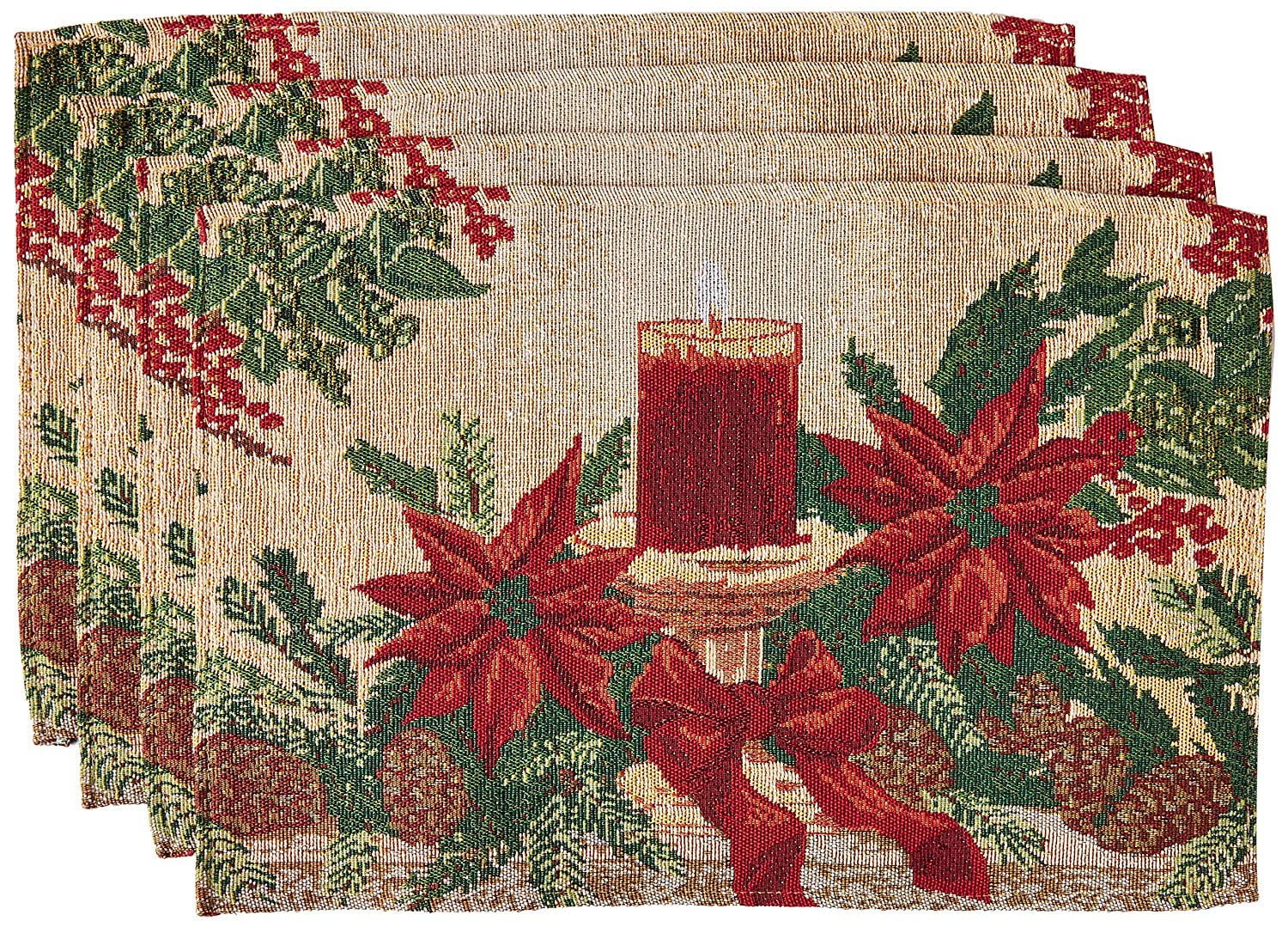 Christmas Holiday Tapestry Placemats Set of 4 - Walmart.com