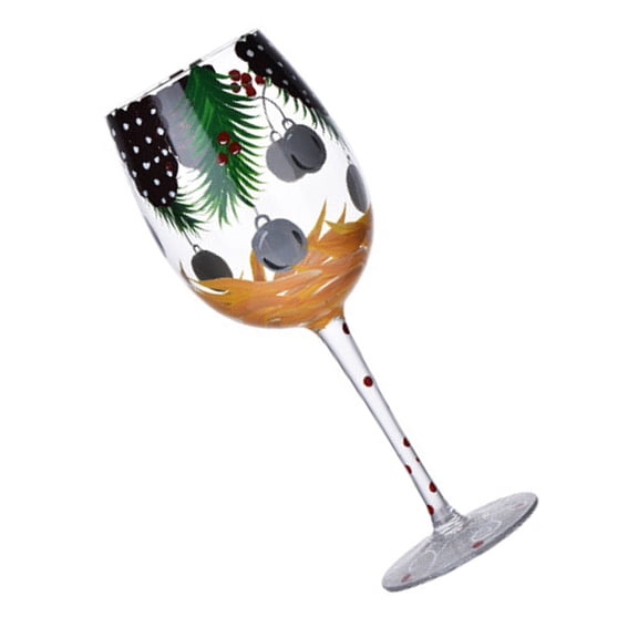 Christmas Holiday Themed Wine Glass Sophisticated High Stemmed Champagne Flute Elegant Stemwares for Party Use