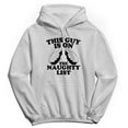 thumbnail image 1 of Christmas Holiday This Guy Is On The Naughty List Graphic White Men's Cotton Pullover Hoodie, 1 of 1