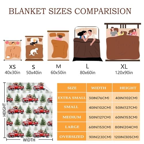 Christmas Holiday Throw Blanket for Women Men Christmas Car Blanket Gifts for Adults Christmas、Tree Lightweight Blanket 60X80 Inches for Bed All Season