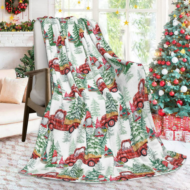 Christmas Holiday Throw Blanket for Couch Soft White Christmas Fleece  Blanket Christmas Blankets and Throws, 50x60 Inch 