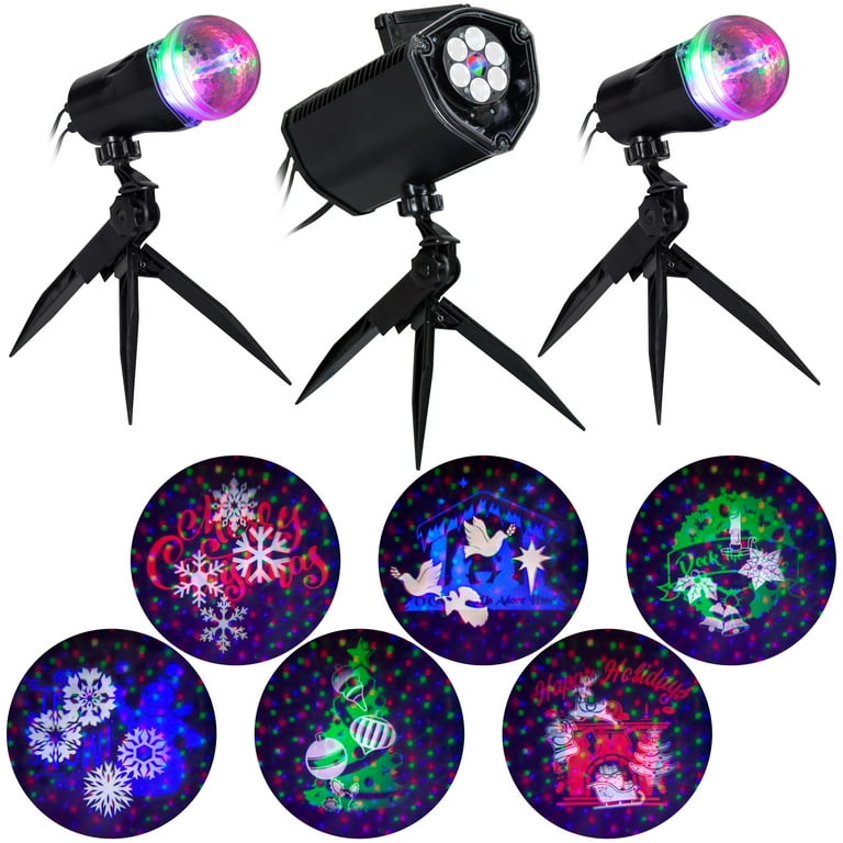 LightShow Swirling White LED Stars Christmas Indoor/Outdoor Light Show Projector LightShow Swirling White LED Stars Christmas Indoor/Outdoor Light Show Projector