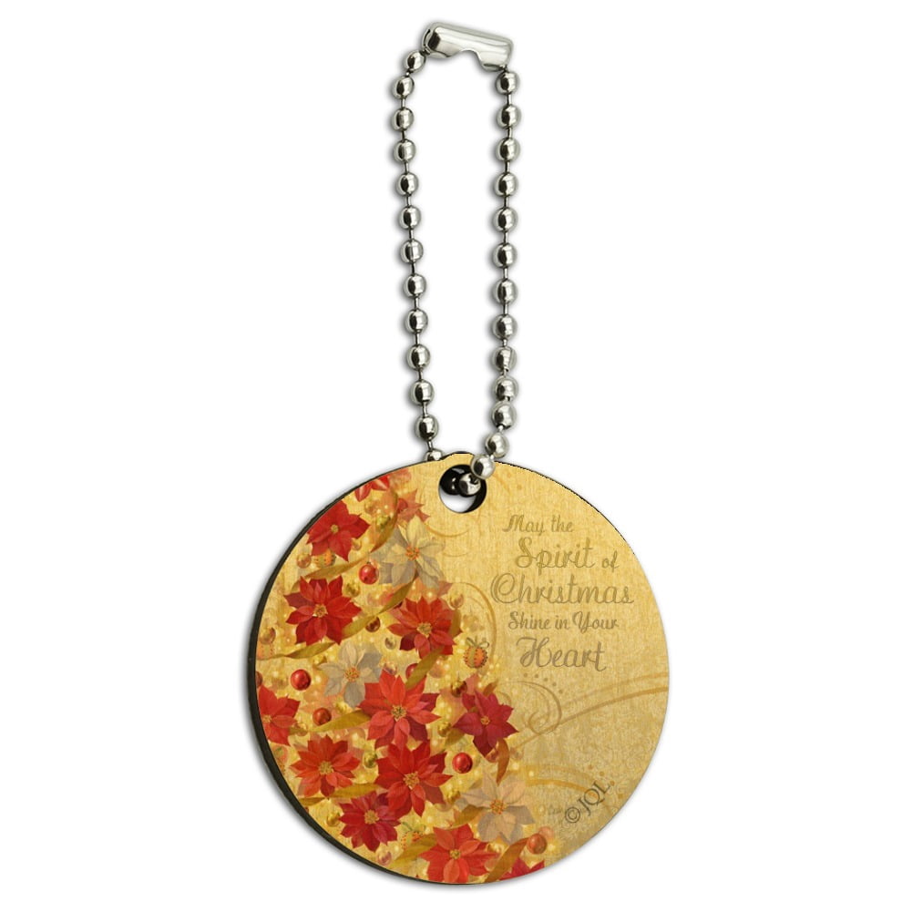 Christmas Holiday Tree Spirit Shine in Your Heart Wood Wooden Round ...